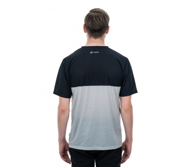 CUBE Organic T-Shirt Logo Stripes grey melange´n´black